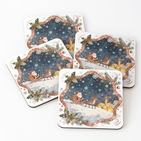 Item preview, Santa’s Cozy Sleigh Ride Under the Stars designed and sold by NatalieJeans.