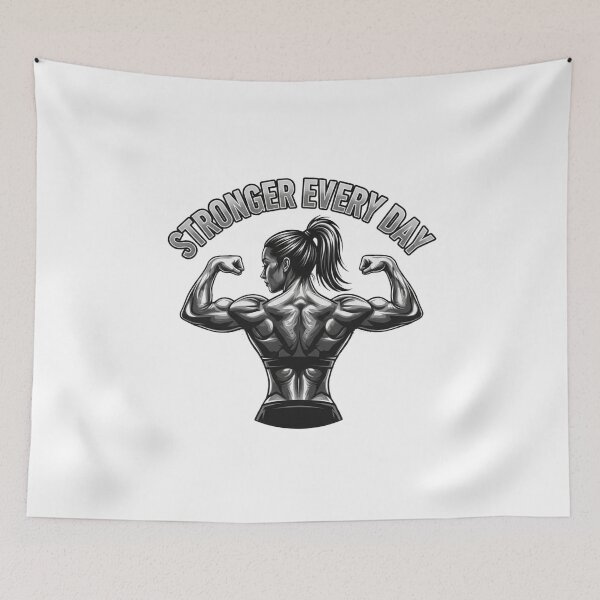 Item preview, Stronger Every Day – Motivational Female Gym Design designed and sold by ReptiWorks.