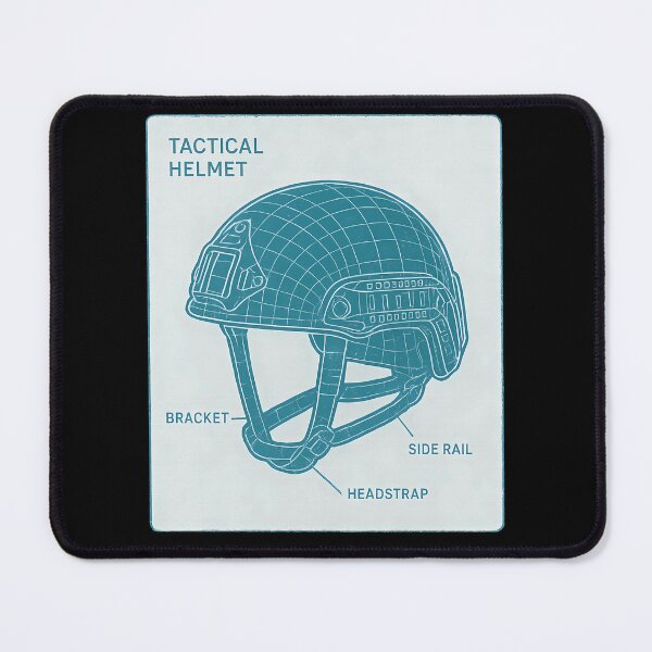 Item preview, CAD blueprint-style tactical helmet designed and sold by Tactical Override.