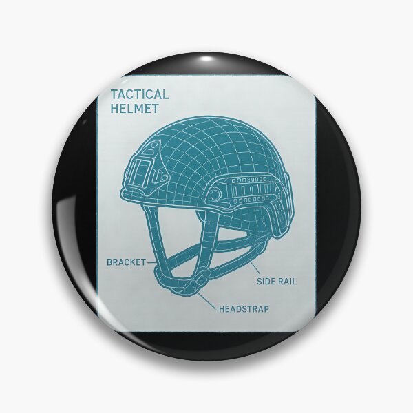 Item preview, CAD blueprint-style tactical helmet designed and sold by Tactical Override.