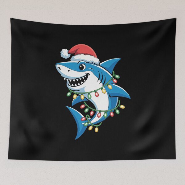 Item preview, Santa Shark Christmas Lights Sharkmas Tree Xmas Boys Men  designed and sold by THagBlue.