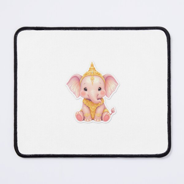 Item preview, Adorable Pink Baby Elephant in Golden Thai Royal Attire designed and sold by MyEz Style.