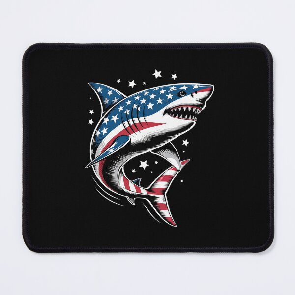 Item preview, Shark American Flag USA 4th of July Boys Girls Kids  designed and sold by THagBlue.