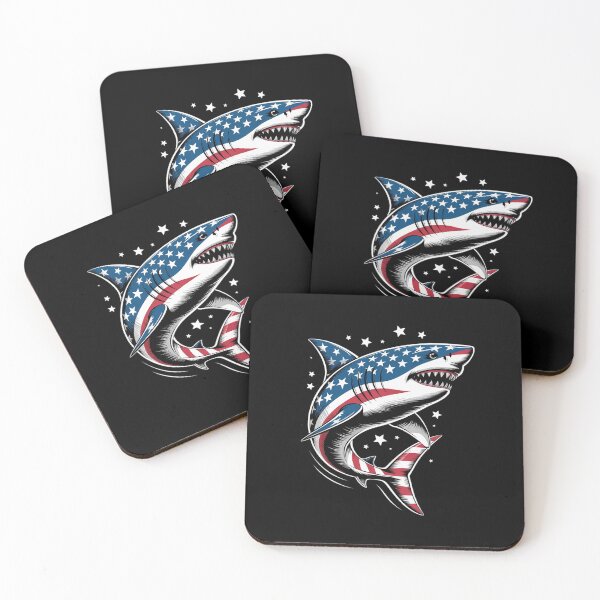 Item preview, Shark American Flag USA 4th of July Boys Girls Kids  designed and sold by THagBlue.