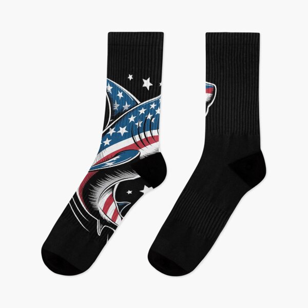 Item preview, Shark American Flag USA 4th of July Boys Girls Kids  designed and sold by THagBlue.