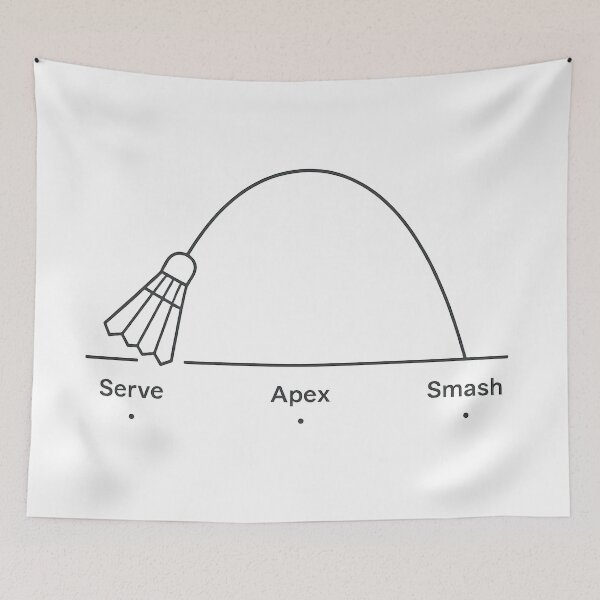 Item preview, Badminton Trajectory Blueprint – Minimal Line Art for Players & Coaches designed and sold by techy-rrr.