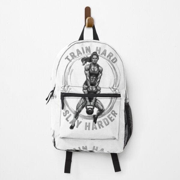 Item preview, Train Hard, Slay Harder – Detailed Female Gym Artwork designed and sold by ReptiWorks.