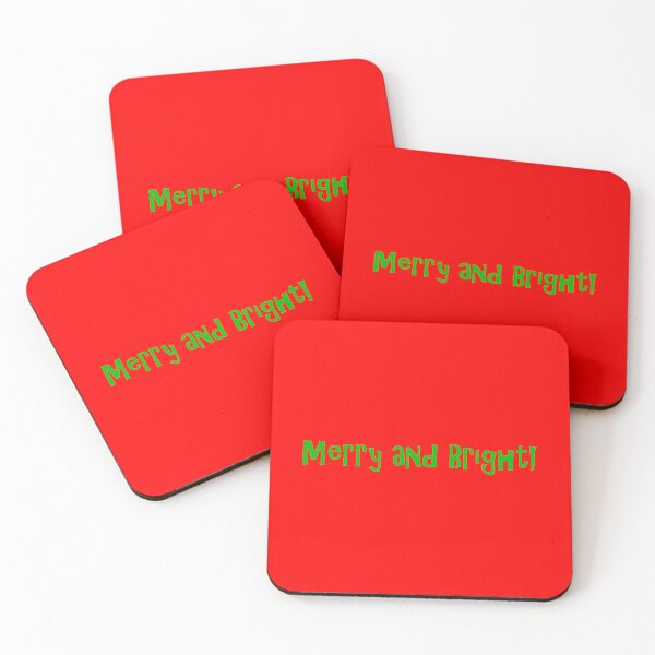 Item preview, Merry and Bright Green Text on Red designed and sold by Art in My Loft.