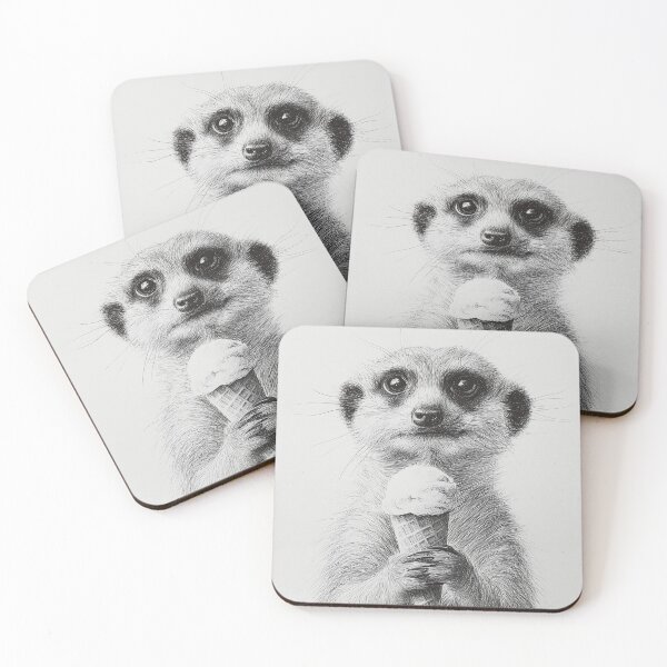 Item preview, MEERKAT ENJOYING an ICE CREAM illustration .1 designed and sold by lautir.