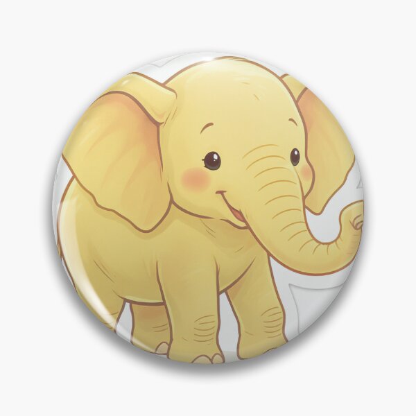 Item preview, Smiling Cartoon Baby Elephant Sticker in Soft Yellow and Pink designed and sold by MyEz Style.