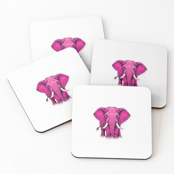 Item preview, Vibrant Pink Elephant Illustration with Distinctive Bold Lines designed and sold by MyEz Style.