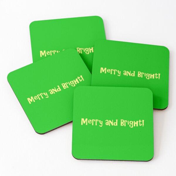 Item preview, Merry and Bright Gold Text on Green designed and sold by Art in My Loft.