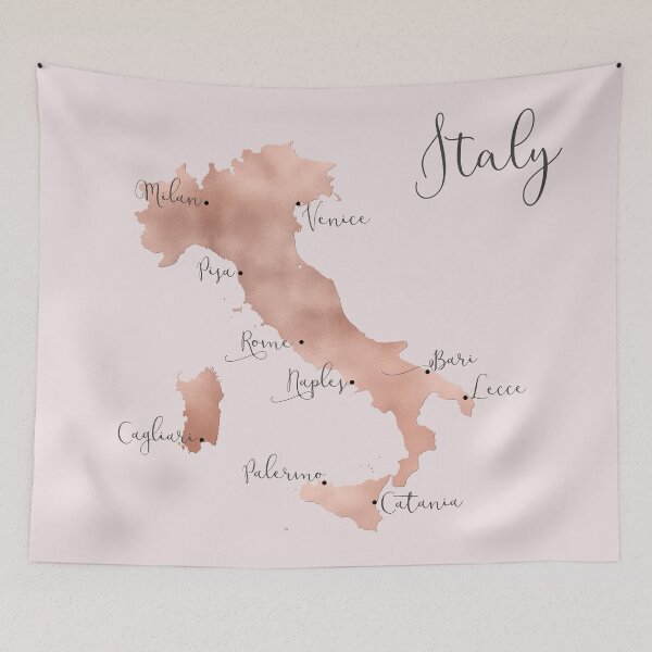 Item preview, Pretty Pink Italy Map designed and sold by lolomastudio.
