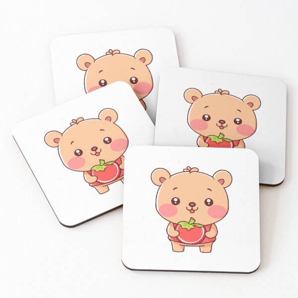 Item preview, Cute cartoon brown bear holding a tomato designed and sold by y-a-y.