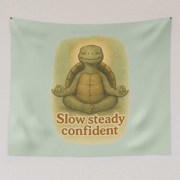 Item preview, Slow Steady Confident Tortoise designed and sold by ChirpInc.