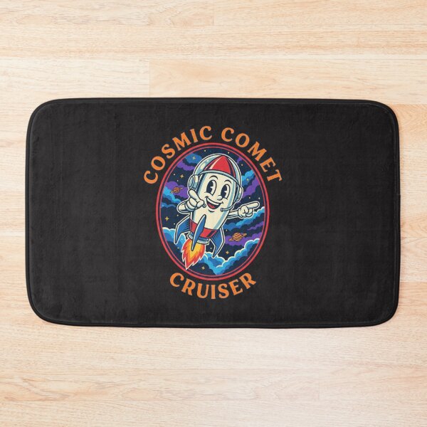 Item preview, Cosmic Comet Cruiser - Happy Retro Rocket Mascot designed and sold by AwesomeBeyondLimits.