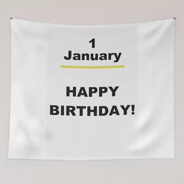 Item preview, Minimalist Happy Birthday Design — January 1 designed and sold by ariksworld.