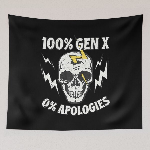 Item preview, 100 Gen X 0 Apologies Generation X Reunion Punk Rock Skull designed and sold by LeanneSandra.