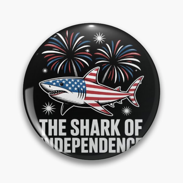 Item preview, Shark of Independence 4th of July Open Jaws Flag Fireworks  designed and sold by THagBlue.