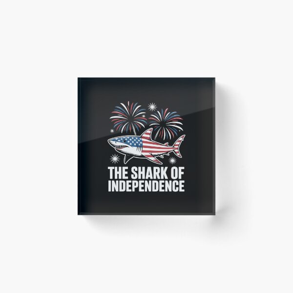 Item preview, Shark of Independence 4th of July Open Jaws Flag Fireworks  designed and sold by THagBlue.