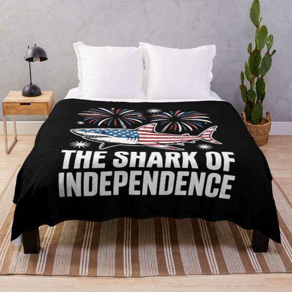 Item preview, Shark of Independence 4th of July Open Jaws Flag Fireworks  designed and sold by THagBlue.