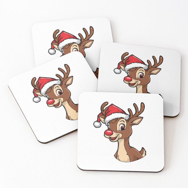 Item preview, Rudolph The Red Nosed Reindeer wearing Santa's hat designed and sold by nikolaj1301.