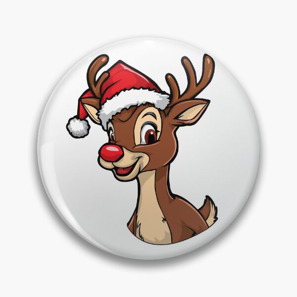 Item preview, Rudolph The Red Nosed Reindeer wearing Santa's hat designed and sold by nikolaj1301.
