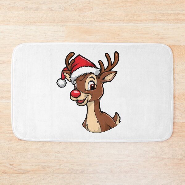 Item preview, Rudolph The Red Nosed Reindeer wearing Santa's hat designed and sold by nikolaj1301.