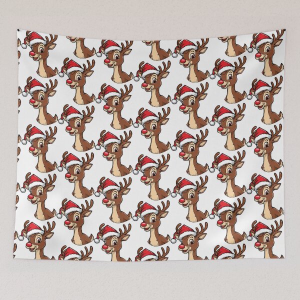 Item preview, Rudolph The Red Nosed Reindeer wearing Santa's hat designed and sold by nikolaj1301.