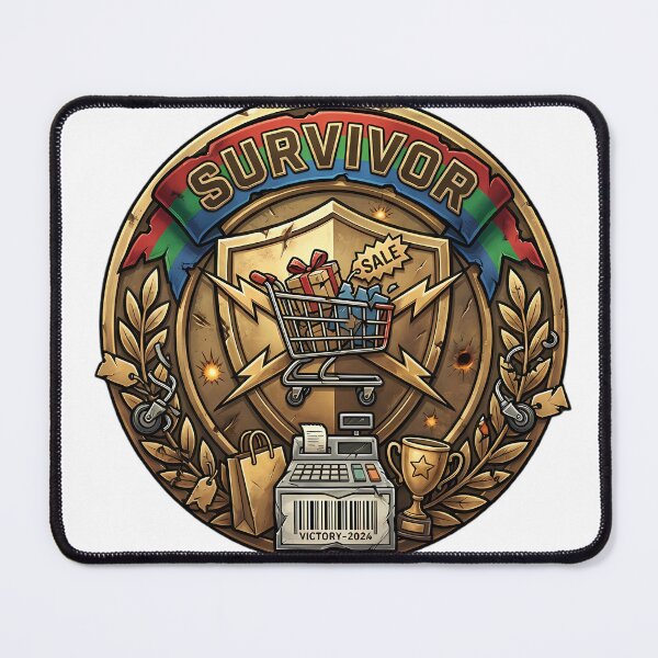 Item preview, I Survived Christmas Shopping Season Retail Worker - Funny Holiday Employee designed and sold by GiftsForge.