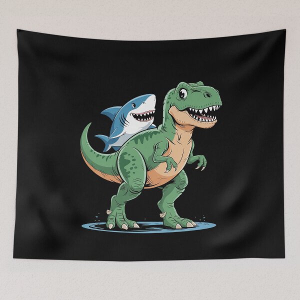 Item preview, Shark Riding Dinosaur Shark Riding T-Rex Shark Lover Jawsome1  designed and sold by THagBlue.