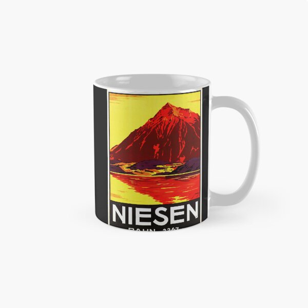 Item preview, Vintage Niesenbahn Travel Poster | Art Deco Swiss Pyramid Print | Vibrant Mountain Funicular Art | Switzerland Railway Decor designed and sold by artofuniverse.