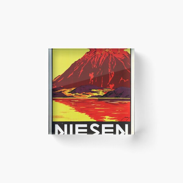 Item preview, Vintage Niesenbahn Travel Poster | Art Deco Swiss Pyramid Print | Vibrant Mountain Funicular Art | Switzerland Railway Decor designed and sold by artofuniverse.