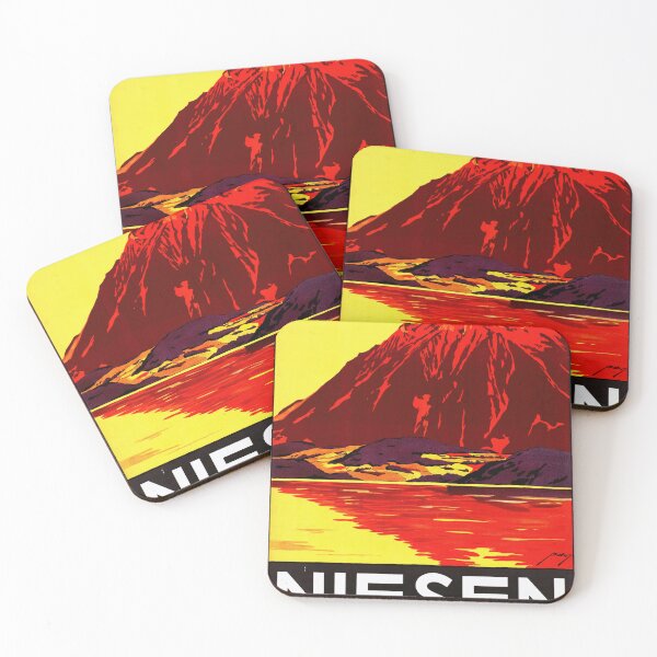 Item preview, Vintage Niesenbahn Travel Poster | Art Deco Swiss Pyramid Print | Vibrant Mountain Funicular Art | Switzerland Railway Decor designed and sold by artofuniverse.