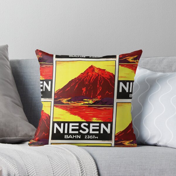 Item preview, Vintage Niesenbahn Travel Poster | Art Deco Swiss Pyramid Print | Vibrant Mountain Funicular Art | Switzerland Railway Decor designed and sold by artofuniverse.
