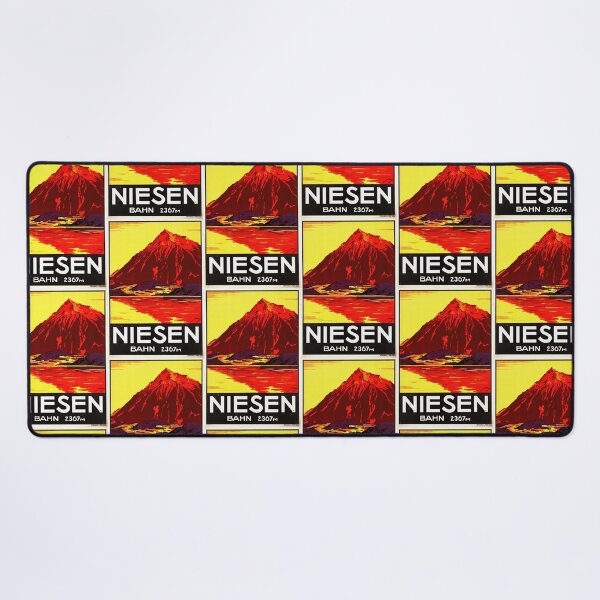 Item preview, Vintage Niesenbahn Travel Poster | Art Deco Swiss Pyramid Print | Vibrant Mountain Funicular Art | Switzerland Railway Decor designed and sold by artofuniverse.