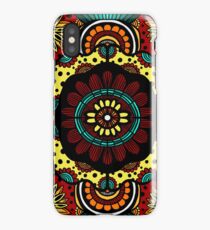 Retro Flower Power on Rusted Red iPhone Case