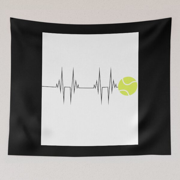 Item preview, Tennis Heartbeat T-Shirt in black designed and sold by MegaTrendShop.