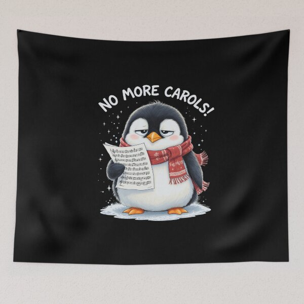 Item preview, Fed-Up Penguin – “No More Carols!” | Funny Christmas Penguin Design designed and sold by ColorSplash123.