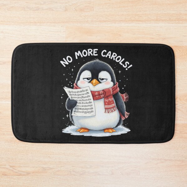 Item preview, Fed-Up Penguin – “No More Carols!” | Funny Christmas Penguin Design designed and sold by ColorSplash123.