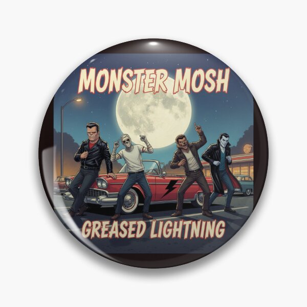 Item preview, Monster Mosh - Greased Lightning designed and sold by ASABCreative.