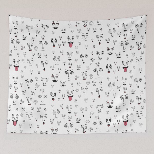 Item preview, Quirky Sketchy Line Art Facial Expressions designed and sold by BlendArts.