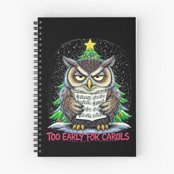 Item preview, Christmas Owl – “Too Early for Carols” | Grumpy Holiday Owl Design designed and sold by ColorSplash123.