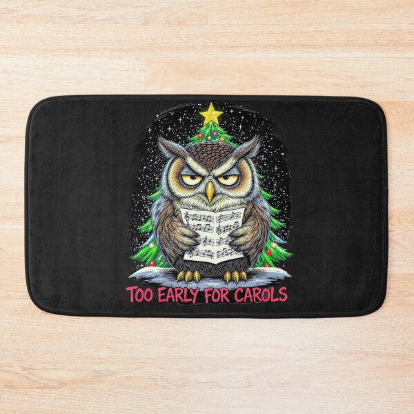 Item preview, Christmas Owl – “Too Early for Carols” | Grumpy Holiday Owl Design designed and sold by ColorSplash123.