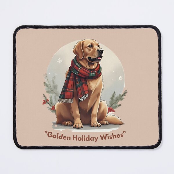 Artikelvorschau, Weihnachtsporträt eines Golden Retrievers – Elegante Weihnachtskunst mit Hund – Weihnachtskarte entworfen und verkauft von Shikamarunm.