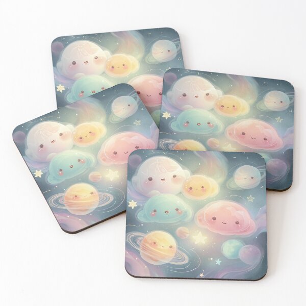 Item preview, Kawaii Galaxy Friends – Cute Pastel Space Illustration designed and sold by fadiabb87.