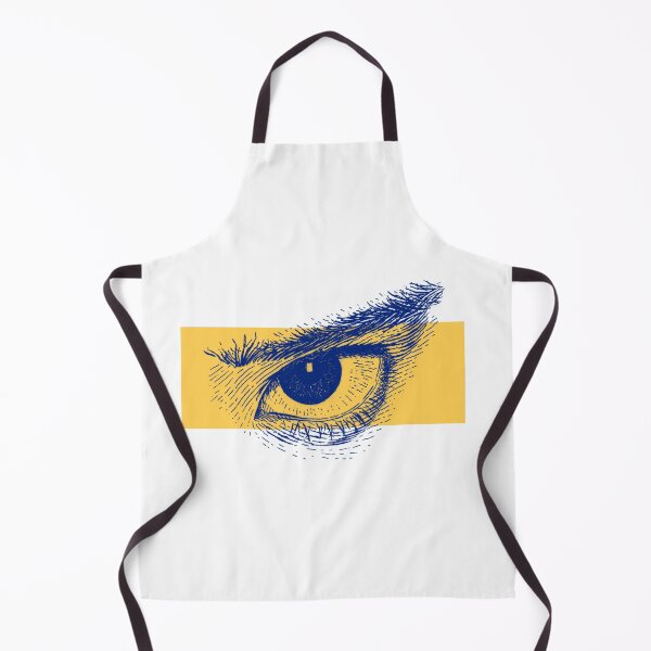 Item preview, Focused Gaze Blue Line Art Eye with Yellow Bar Pen and Ink Illustration designed and sold by fachhdy.