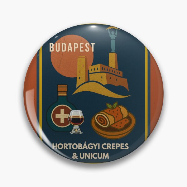 Item preview, Budapest Urban Gastro – Hortobágyi Crepes & Unicum Art Deco Poster designed and sold by IdolejaArt.
