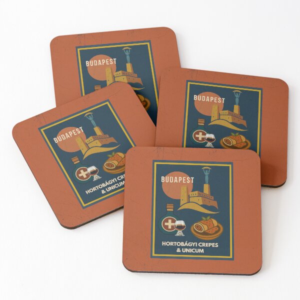 Item preview, Budapest Urban Gastro – Hortobágyi Crepes & Unicum Art Deco Poster designed and sold by IdolejaArt.