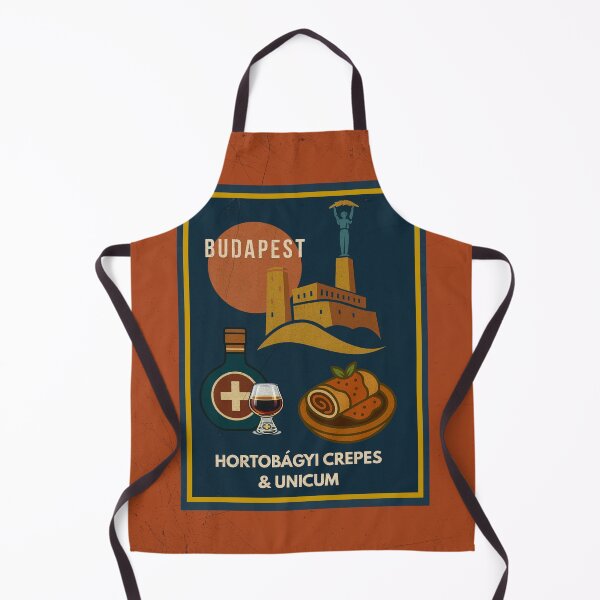 Item preview, Budapest Urban Gastro – Hortobágyi Crepes & Unicum Art Deco Poster designed and sold by IdolejaArt.